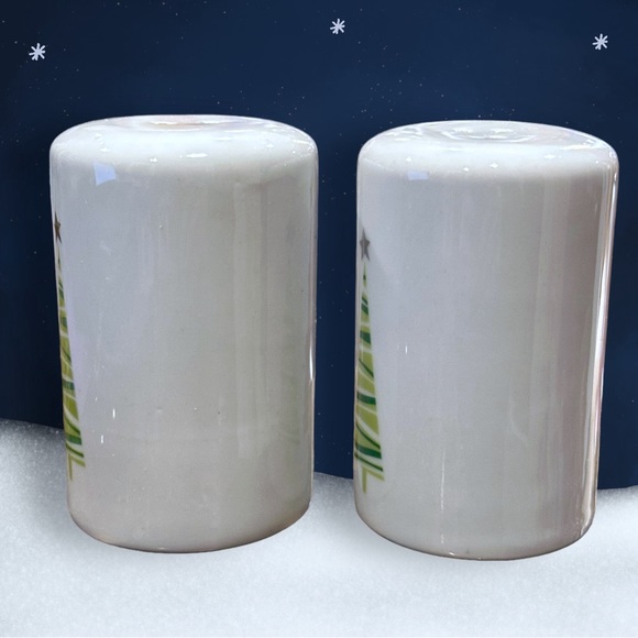 VTG Retro MCM Christmas Tree Salt Pepper Shakers Christmas Decor Red & Green - Picture 4 of 7